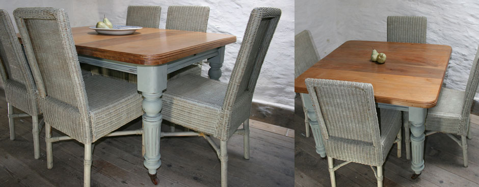 Pedran hand painted Victorian Rustic Farmhouse Extending Table