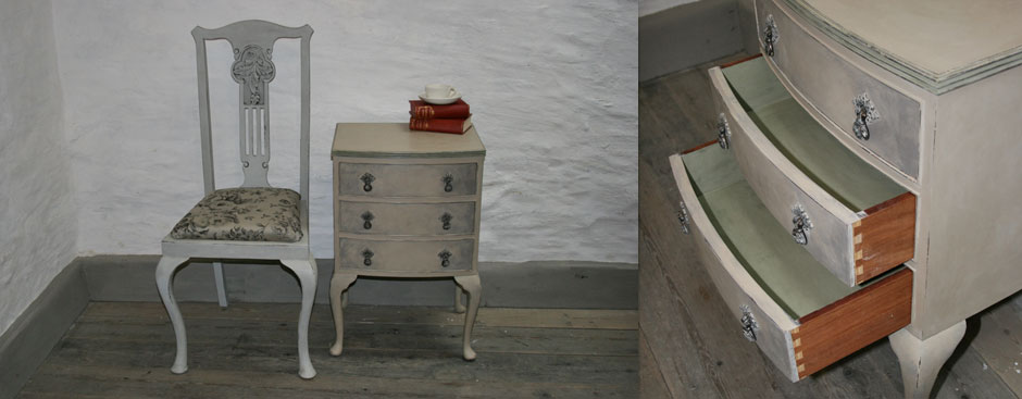 Pedran hand painted Bedside Table Small Chest of Drawers